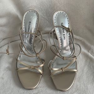Gold Metallic Gianni Bini Strappy Sandals
